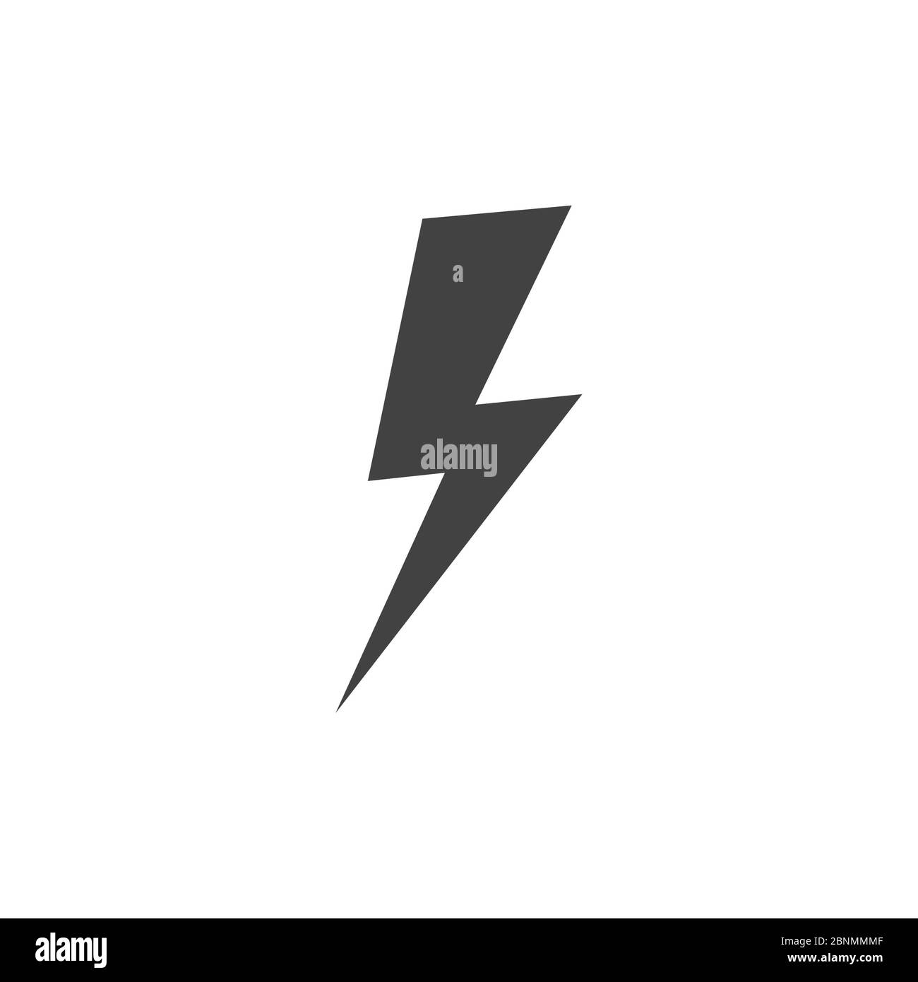 Lightning, electric power icon template black color editable. Energy and thunder electricity symbol vector sign isolated on white background. Simple P Stock Photo