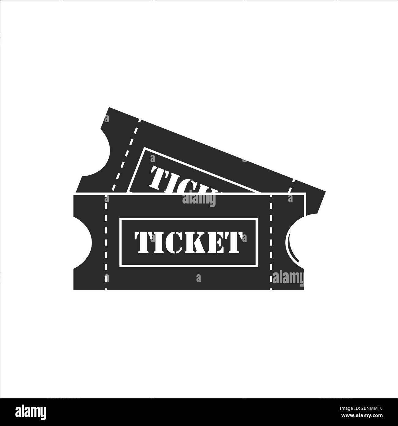 Ticket icon template black color editable. Ticket style vector sign isolated on white background. Simple logo vector illustration for graphic and web Stock Photo