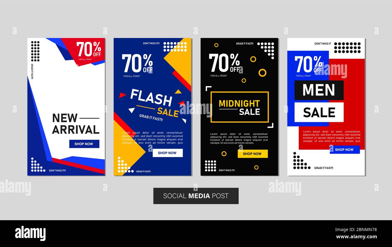 Sale mobile template collection for promotion sale. Editable mobile banner for stories or social media post, web and internet. Promotion sale bundle Stock Vector