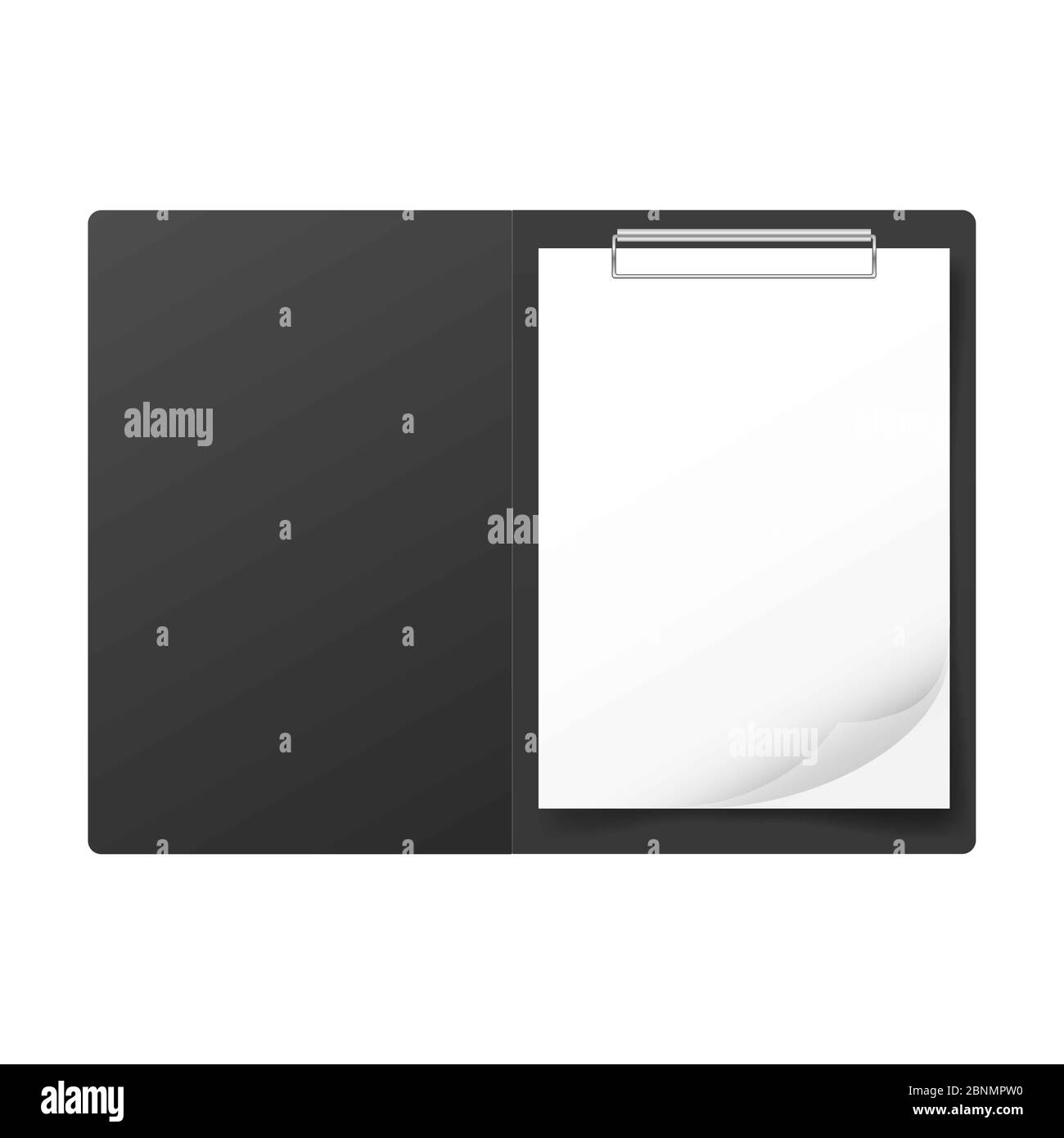 Folder with a white sheet of paper on a white background, vector Stock ...