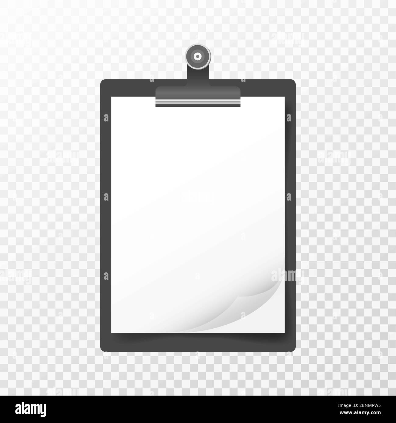 Folder with a white sheet of paper on on transparent background, vector ...