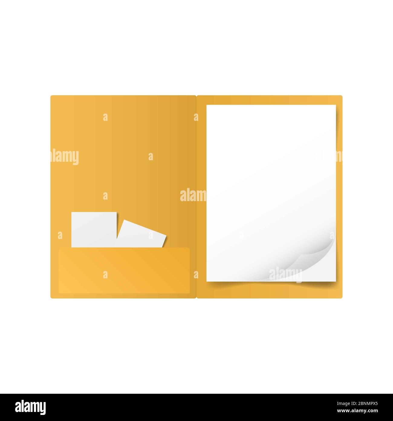 Folder with a white sheets of paper on a white background, vector Stock ...
