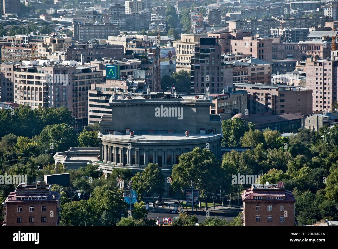 Yerevan: panoramic view showing the Armenian National Opera and Ballet. Armenia Stock Photo