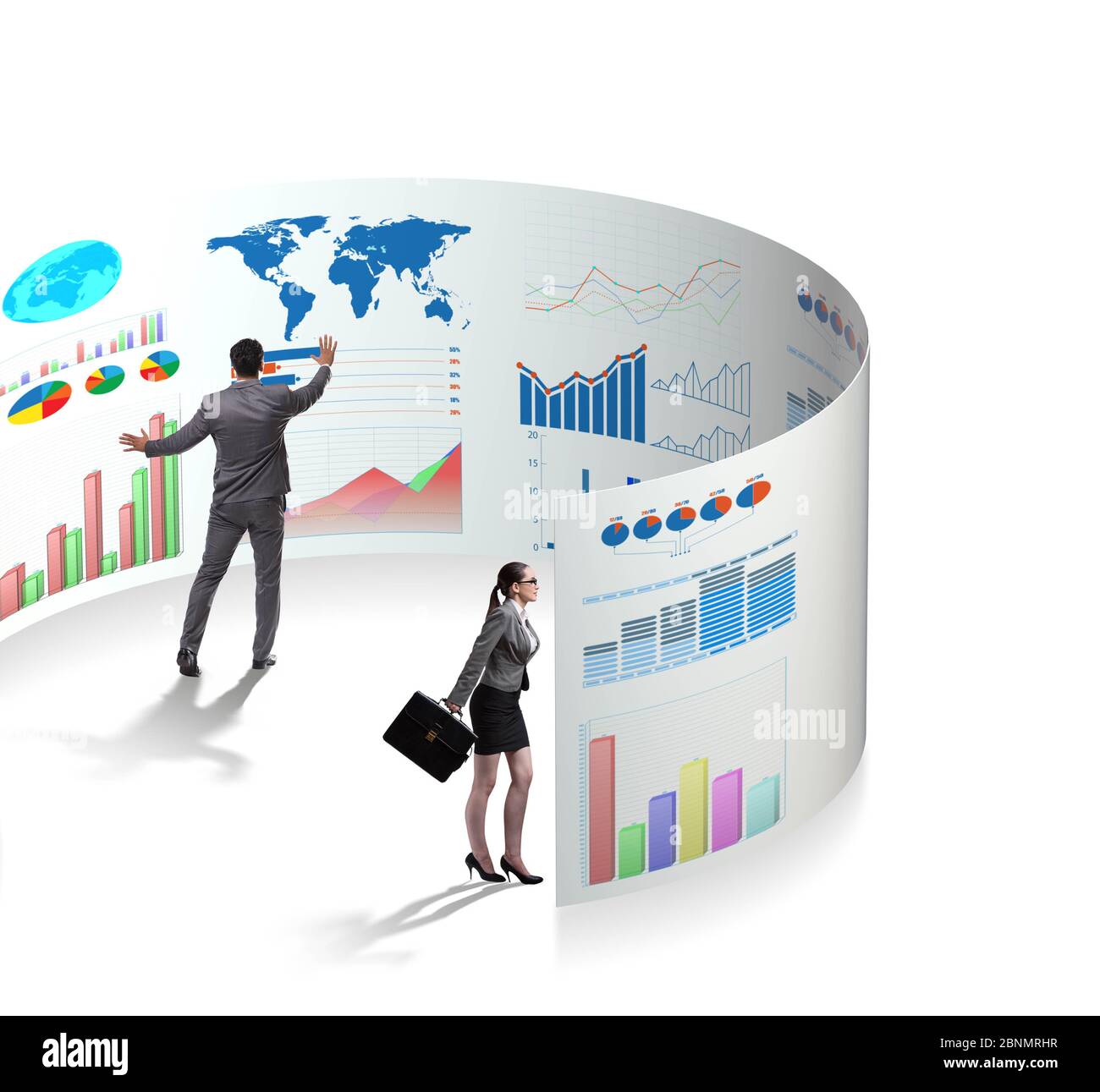 The concept of business charts and finance visualisation Stock Photo ...