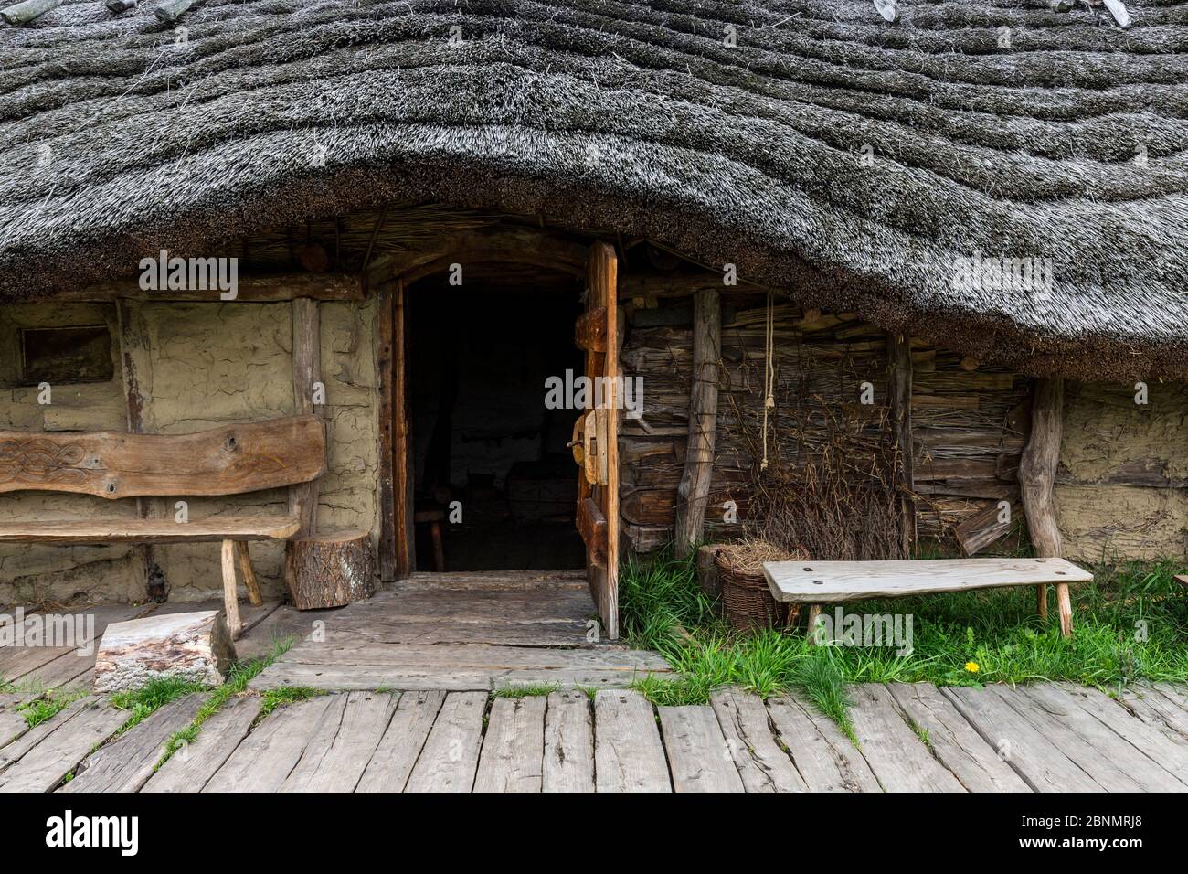Europe, Poland, West Pomeranian Voivodeship, Slavs and Vikings’ Center in Wolin Stock Photo