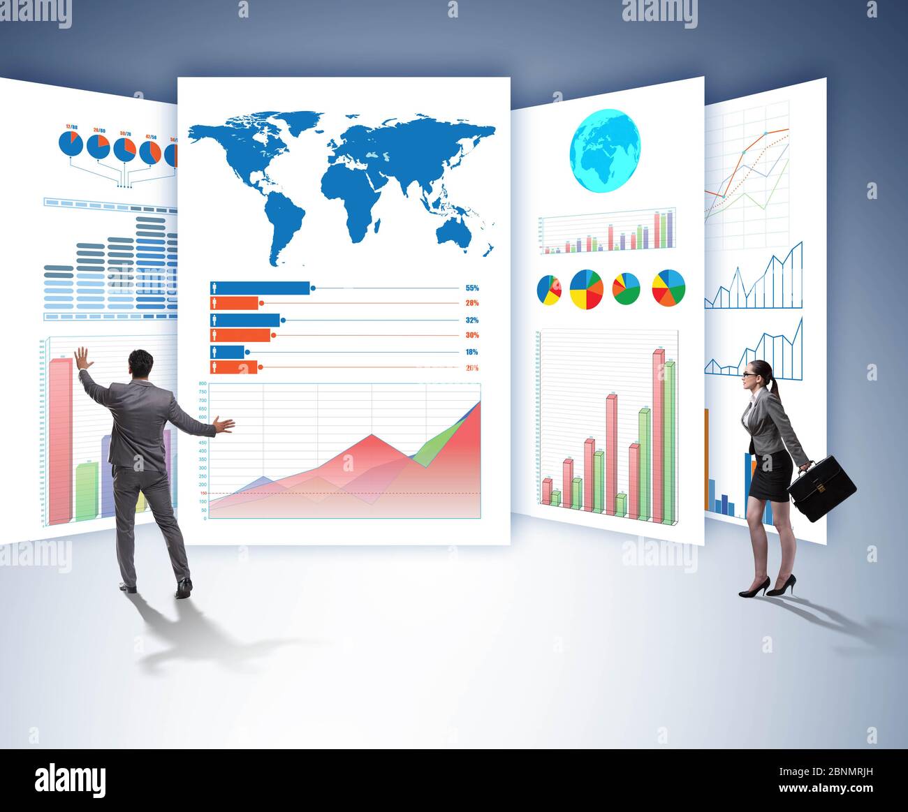The concept of business charts and finance visualisation Stock Photo ...