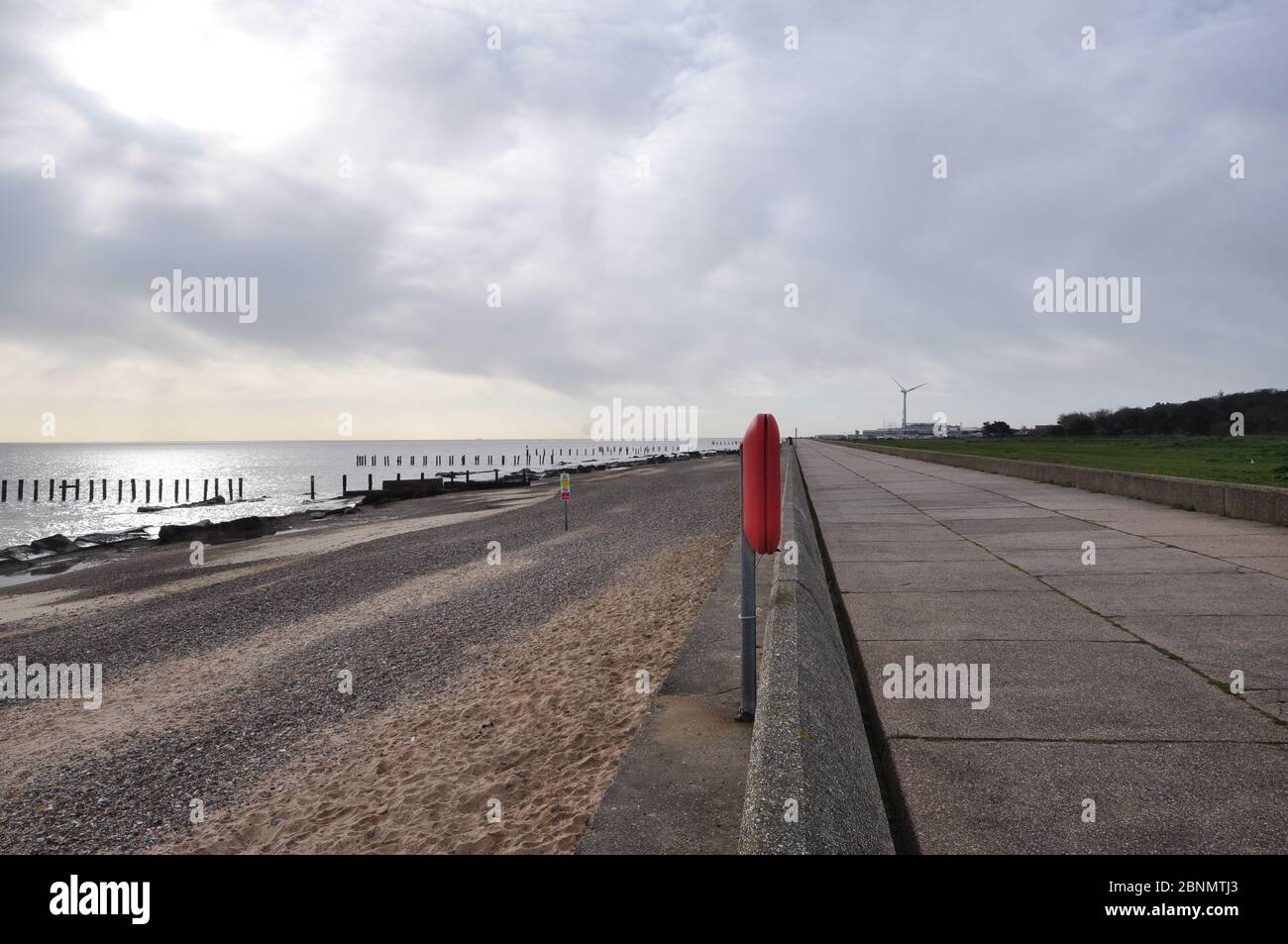 Looking south from Gunton North Beach to Lowestoft, Suffolk, England, UK Stock Photo