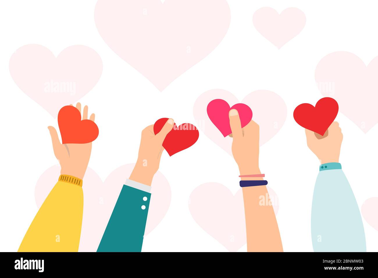 Hands with hearts. Charity and donation concept. Sharing love ...