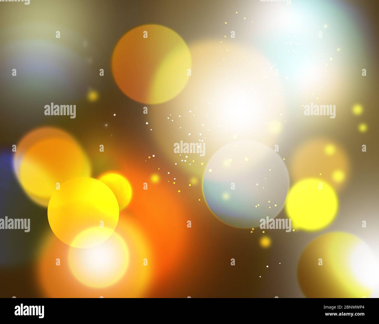 Yellow abstract background with glitters. Blurred background. Stock Photo