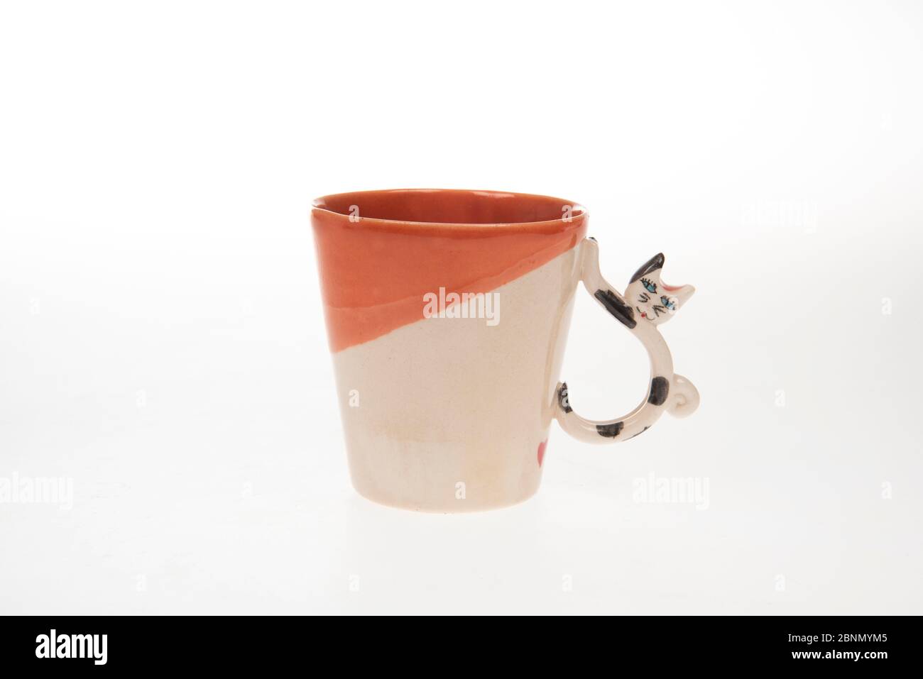 Design ceramic coffee cups on white isolated Stock Photo
