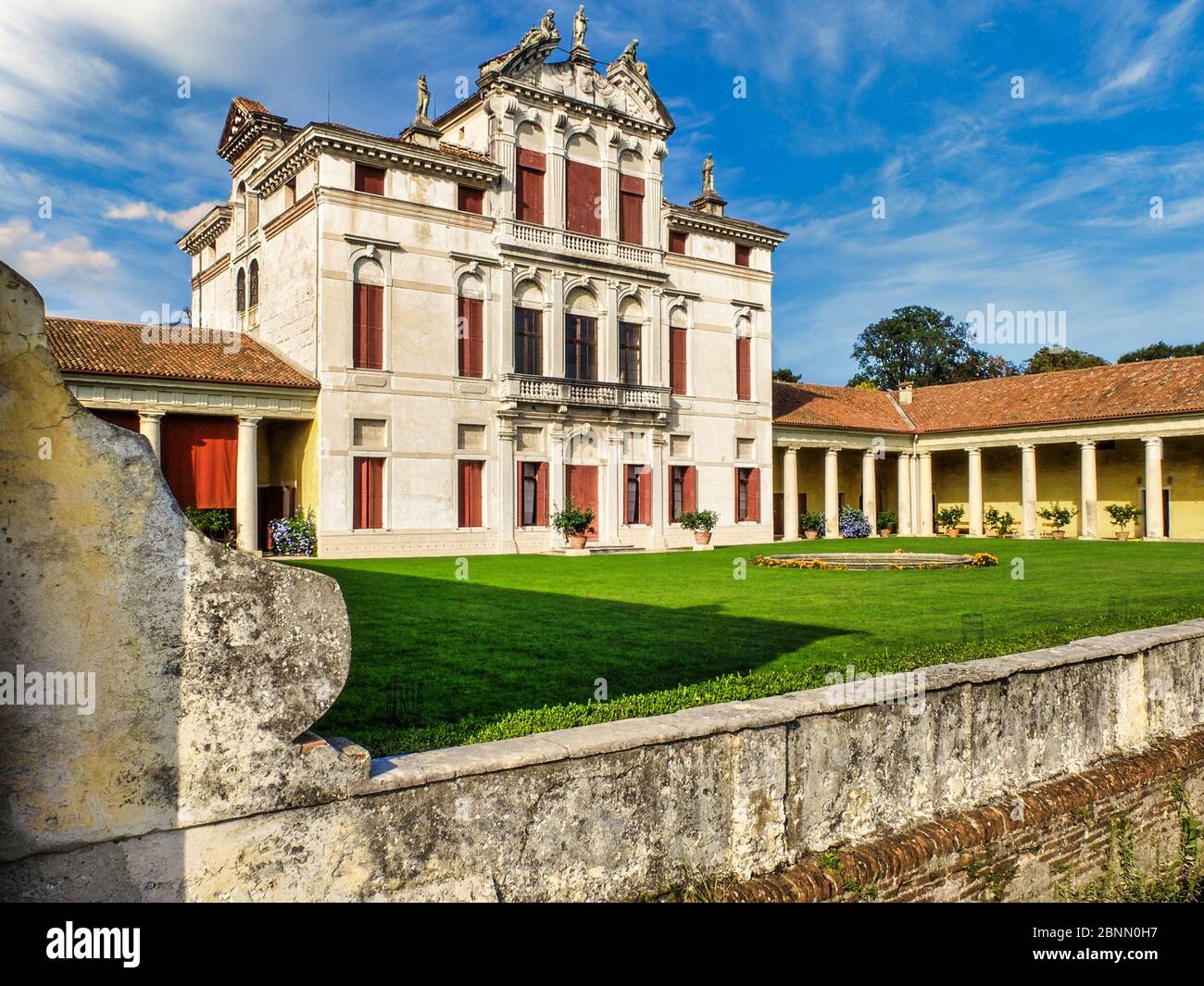 Villa Angarano is a Venetian villa located in Bassano del Grappa (Province of Vicenza). Originally conceived by Andrea Palladio around 1548. Stock Photo