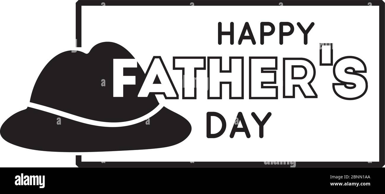 happy fathers day seal with hat line style Stock Vector Image & Art - Alamy
