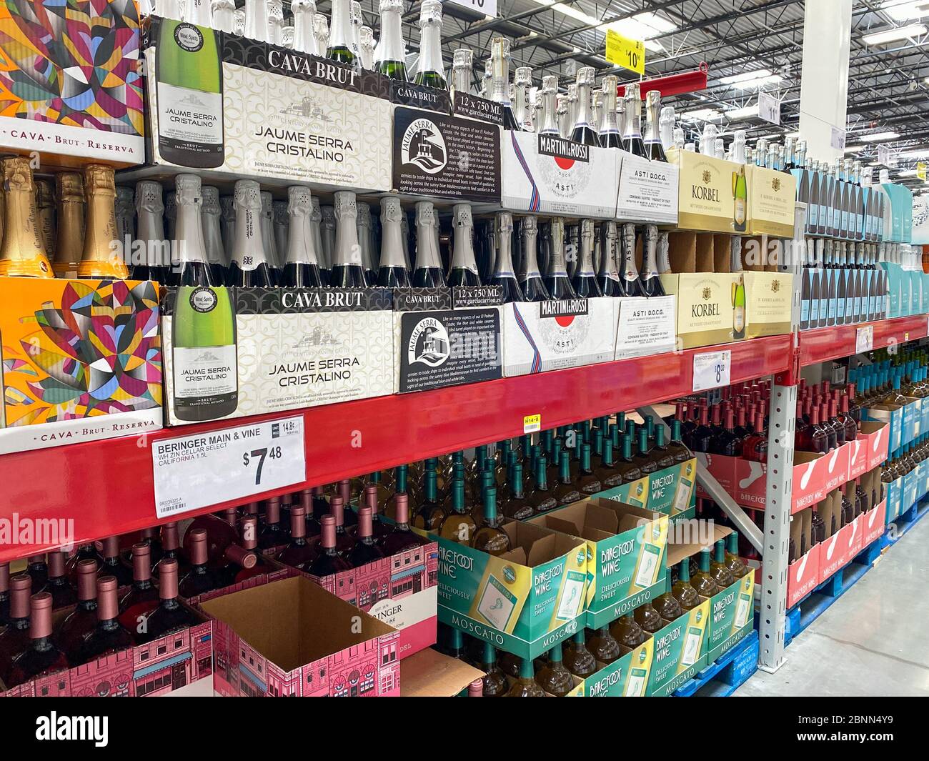 Orlando, FL/USA 5/2/20 Rows of different types of wines and