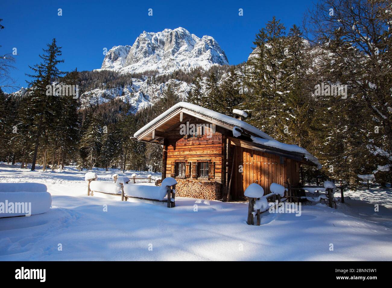 Winter dream in Bavaria, Holzstadl Stock Photo