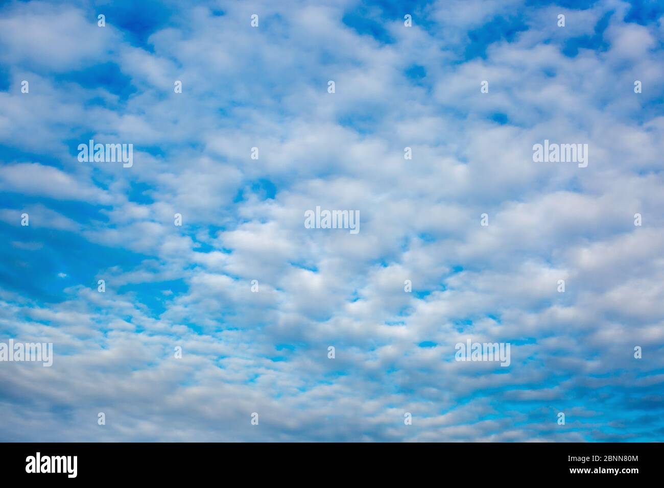 Blue sky with white clouds. Gentle sky background. Stock Photo