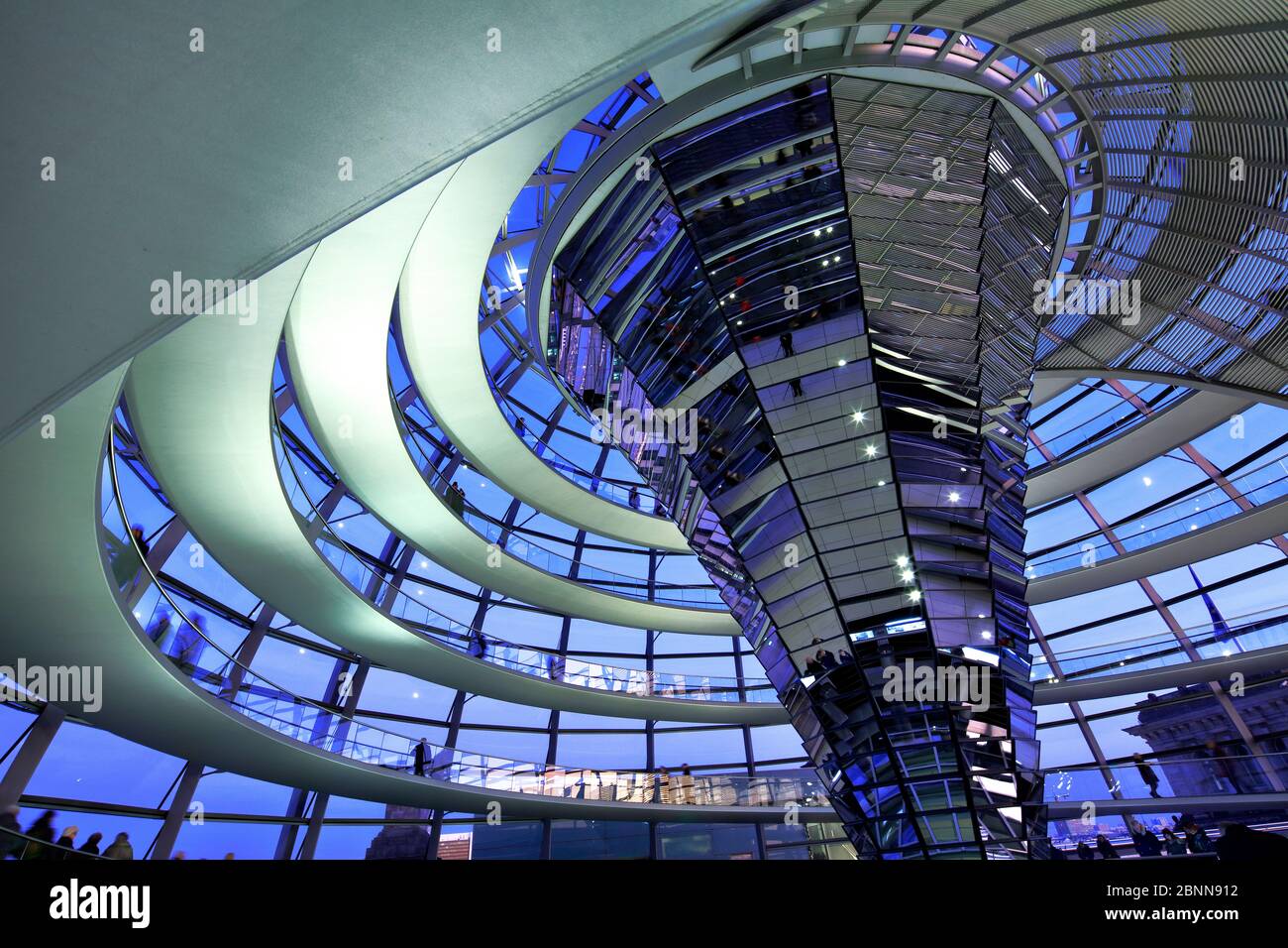 Reichstag building, dome, inside, visitor, Bundestag, government district, Berlin, Germany Stock Photo