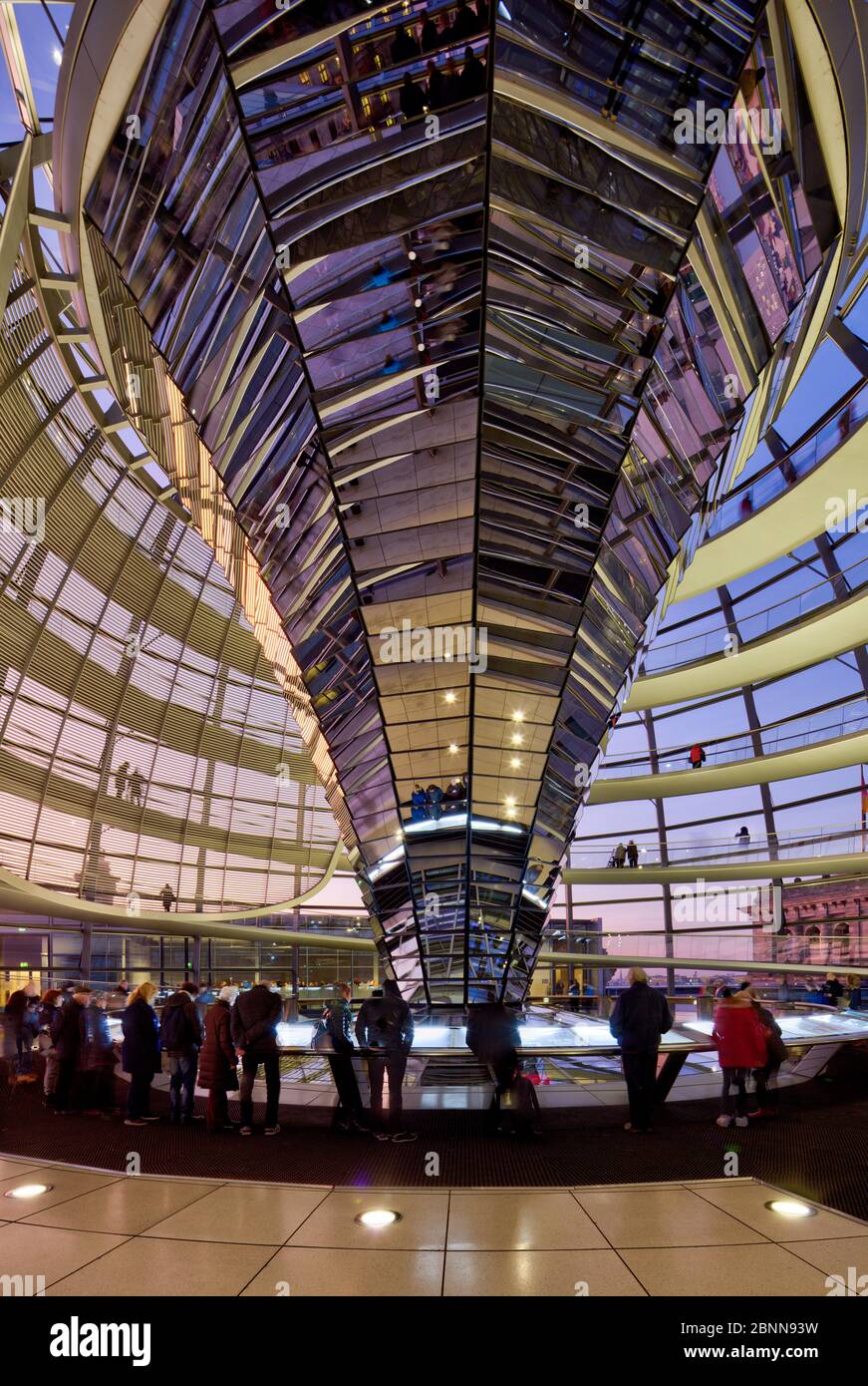 Reichstag building, dome, inside, visitor, Bundestag, government district, Berlin, Germany Stock Photo