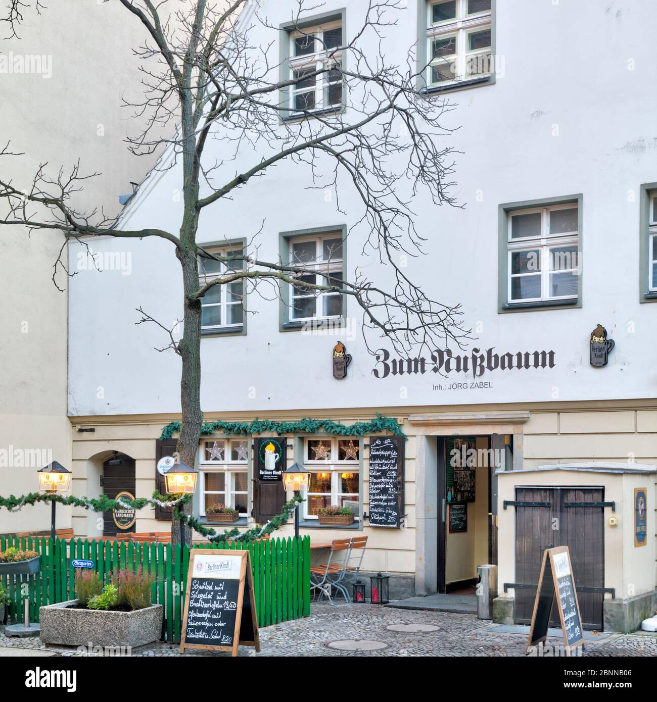 Zum Nussbaum, Schänke, tavern, restaurant, gastronomy, Nikolaiviertel, Berlin Mitte, Berlin, Germany Stock Photo