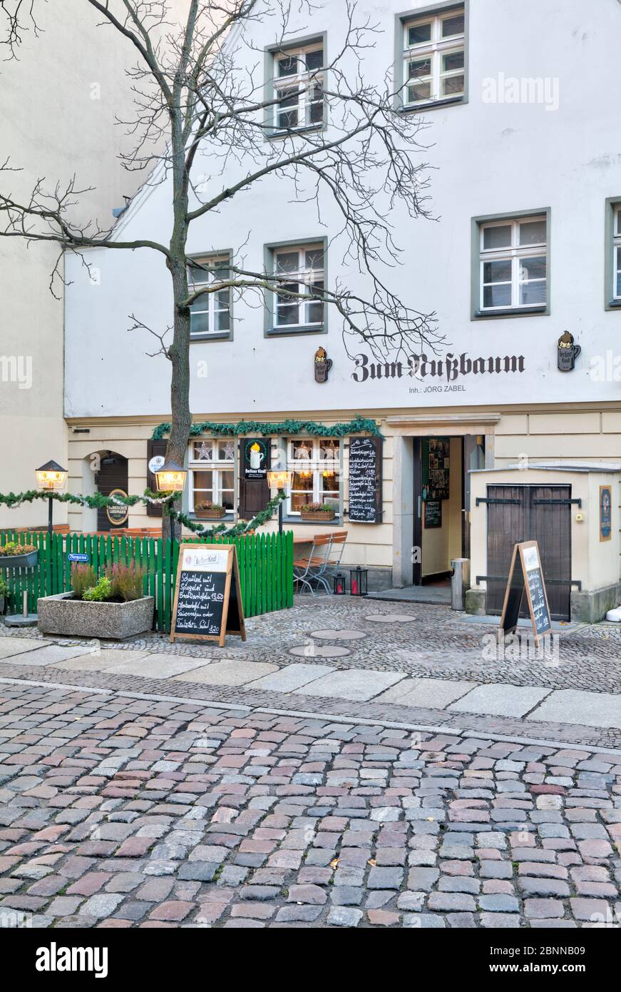 Zum Nussbaum, Schänke, tavern, restaurant, gastronomy, Nikolaiviertel, Berlin Mitte, Berlin, Germany Stock Photo