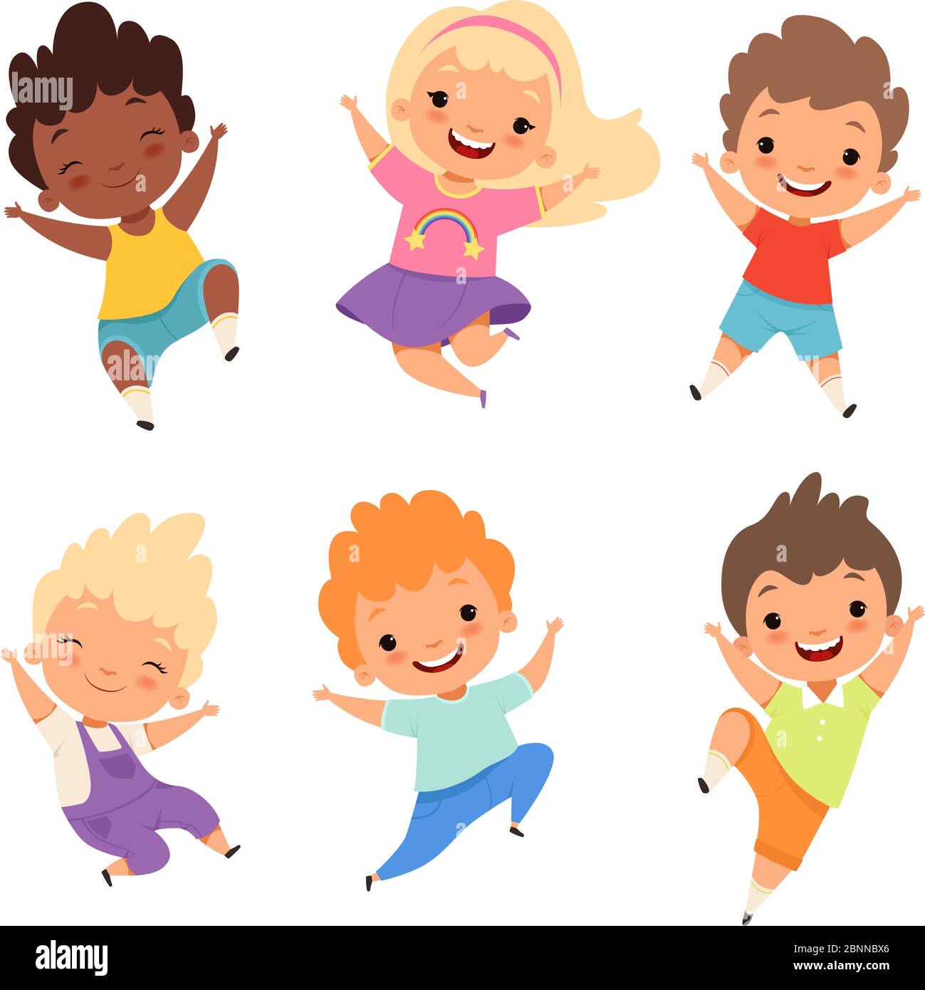 Jumping kids yong child character in jump Vector Image