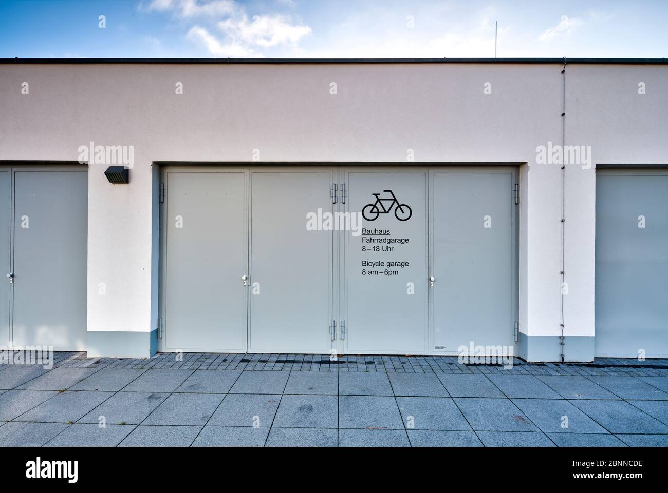 Bicycle garage, Bauhaus building Dessau, Bauhaus, Dessau-Roßlau,  Saxony-Anhalt, Germany, architecture, house view Stock Photo - Alamy