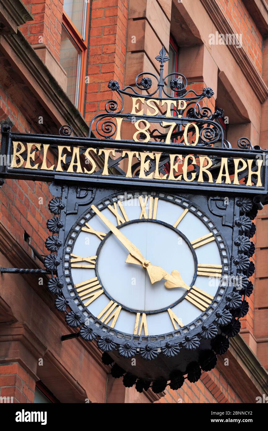 Belfast Telegraph Clock, Belfast, Northern Ireland, United Kingdom