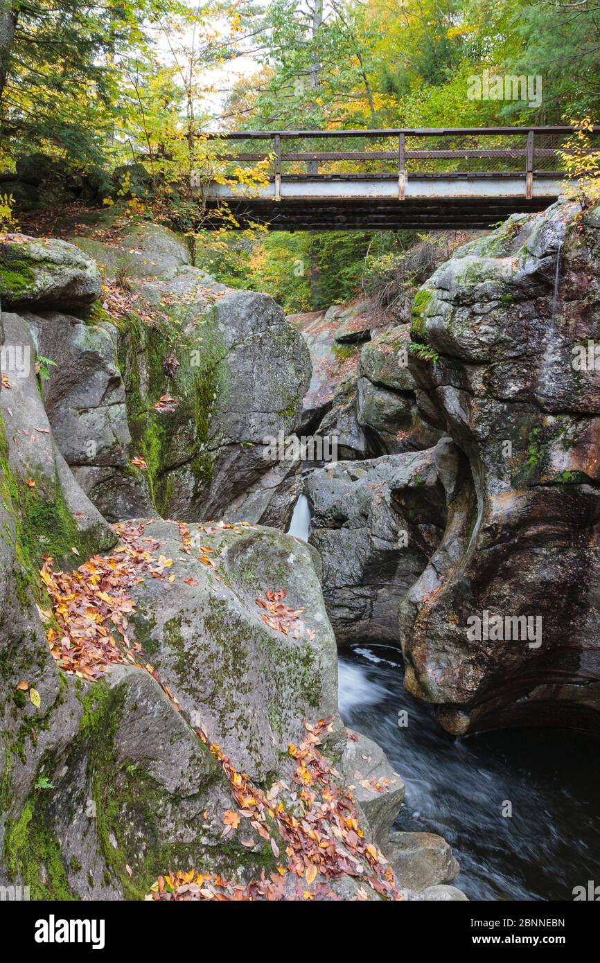 Sculptured Rocks Natural Area in Groton, New Hampshire during the