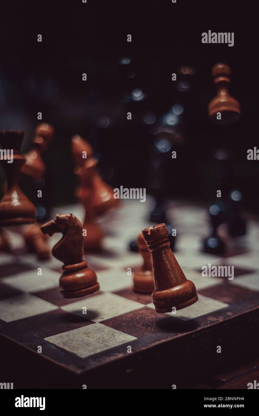 Chess Pieces Board Layout Stock Photo 666380296