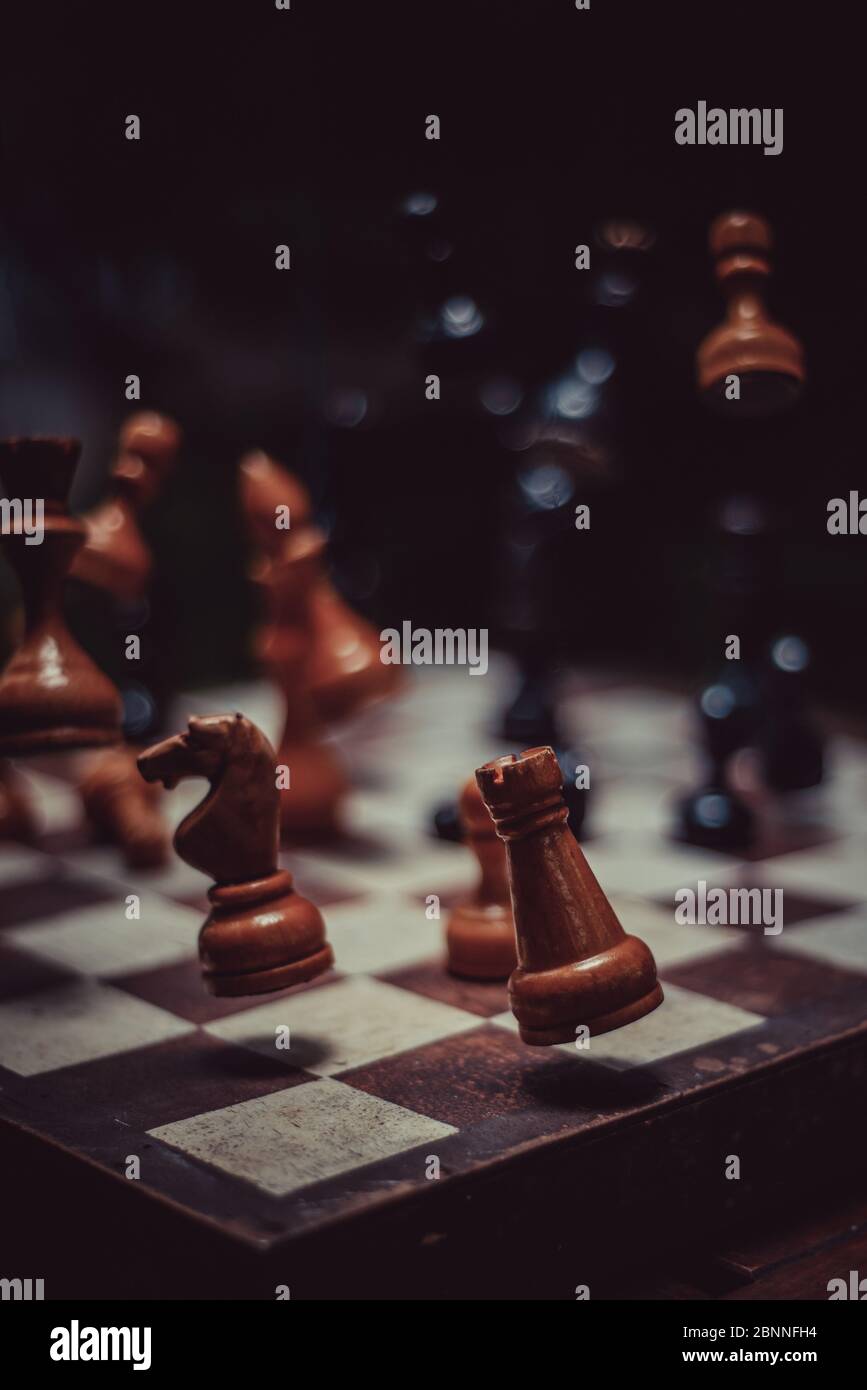 Chess Pieces Board Layout Stock Photo 666380395