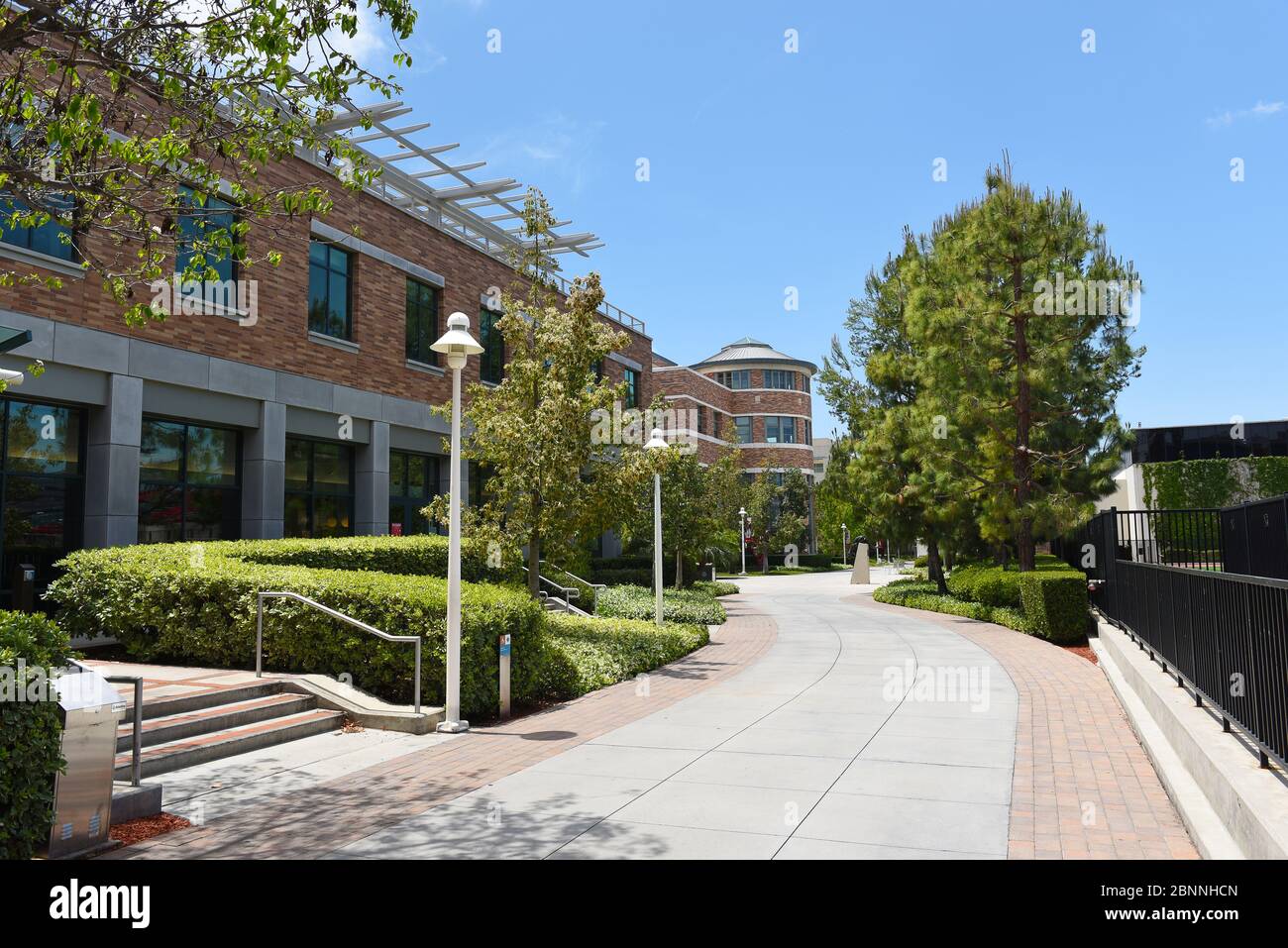 ORANGE, CALIFORNIA - 14 MAY 2020: Argyros Forum and Leatherby Libraries on the campus of Chapman University. Stock Photo