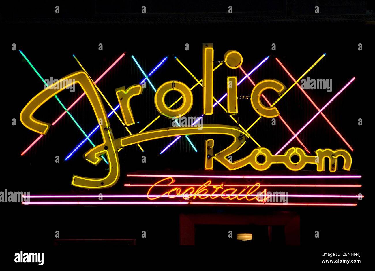 Art Deco neon sign for the Frolic Room bar on Hollywood Blvd Stock Photo Alamy
