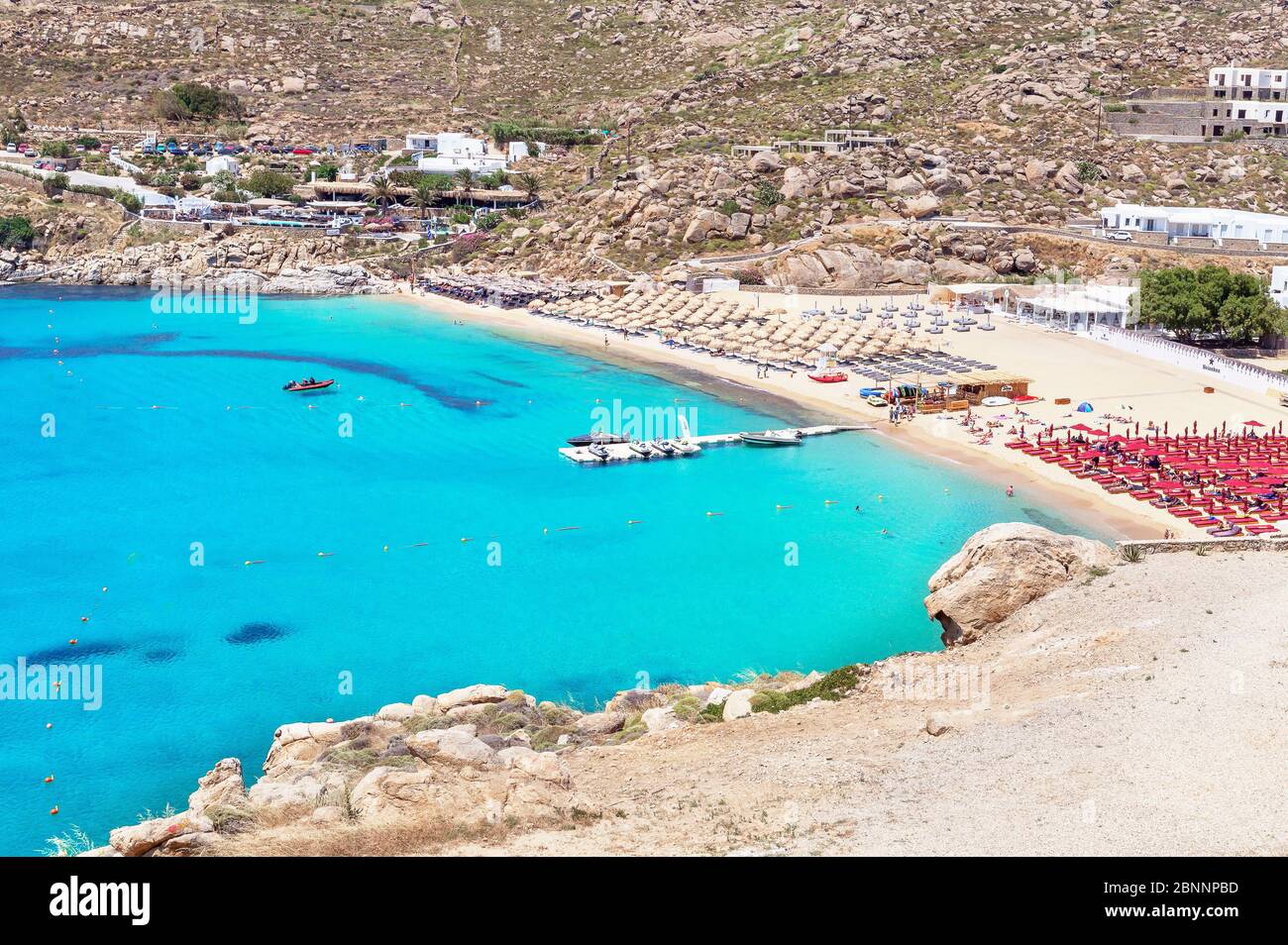Super Paradise Beach, Mykonos, Cyclades Islands, Greece Stock Photo