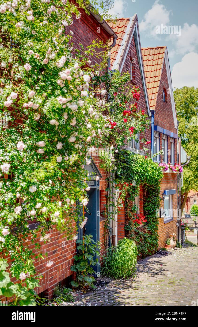 Half-timbered houses, Spiegelberg, old town, Stade, Lower Saxony, Germany, Europe Stock Photo