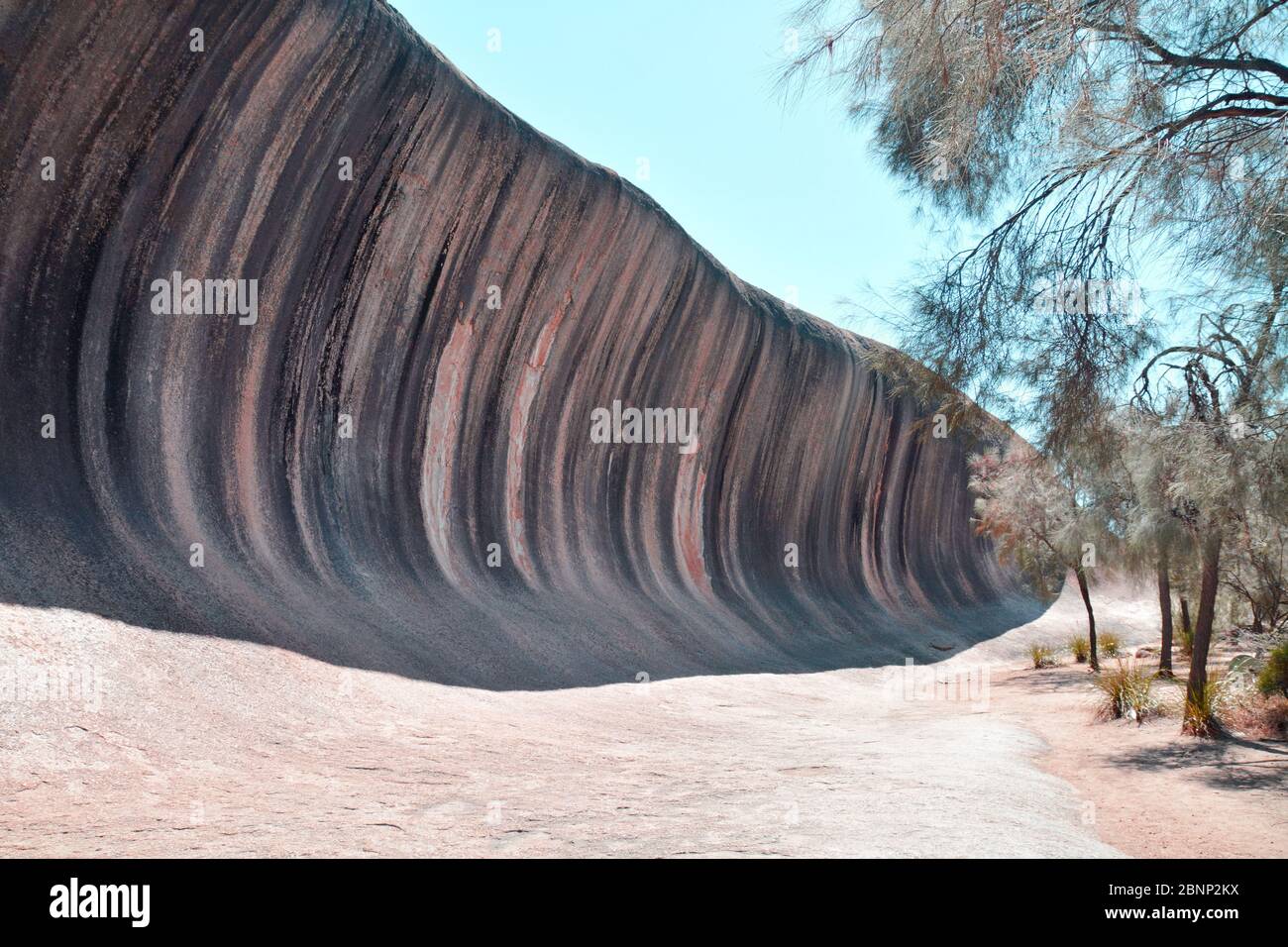 Wave Rock, Colourful, wave-shaped granite cliff, West Australia Stock ...