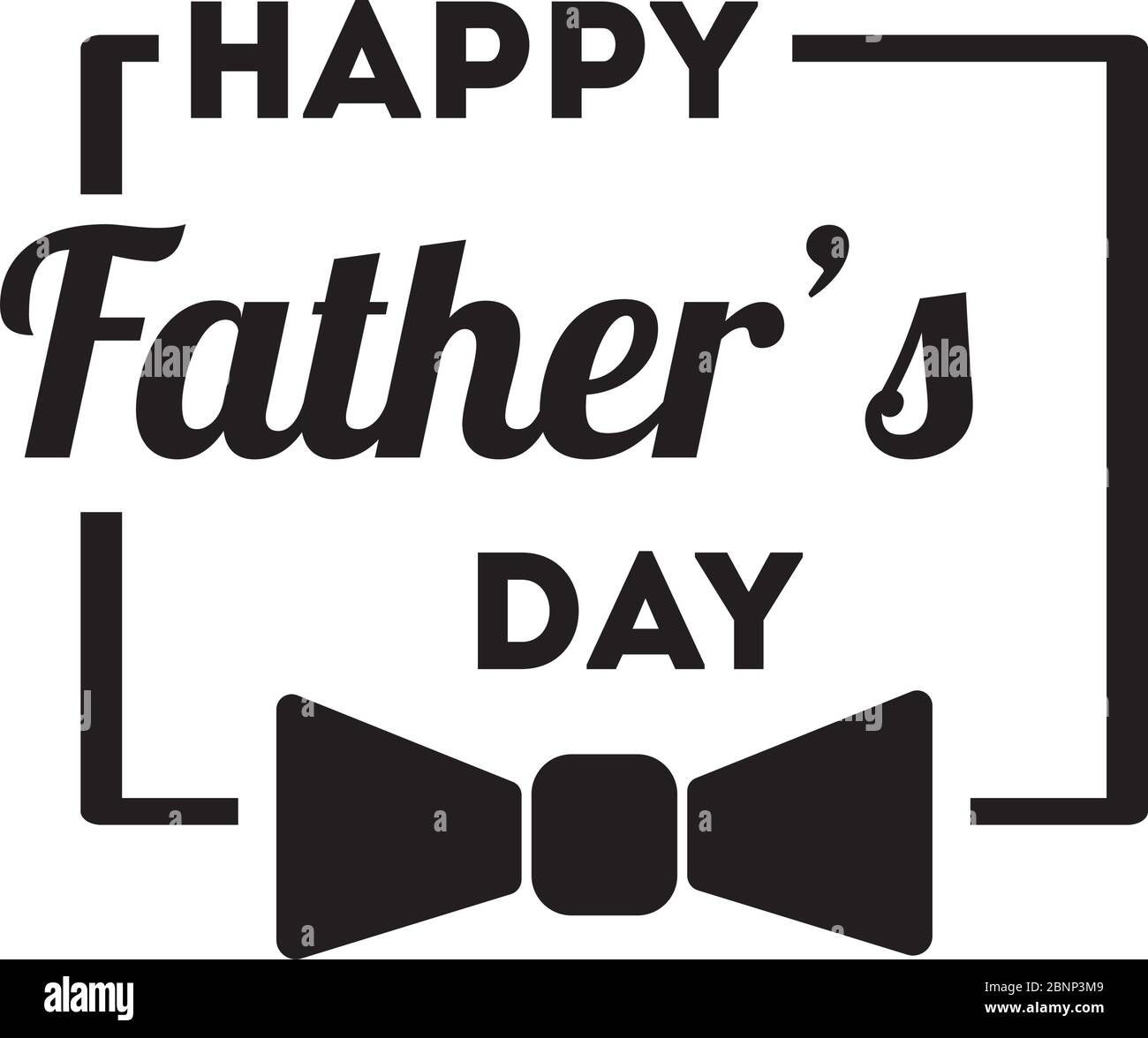 happy fathers day seal with bowtie line style icon Stock Vector Image ...