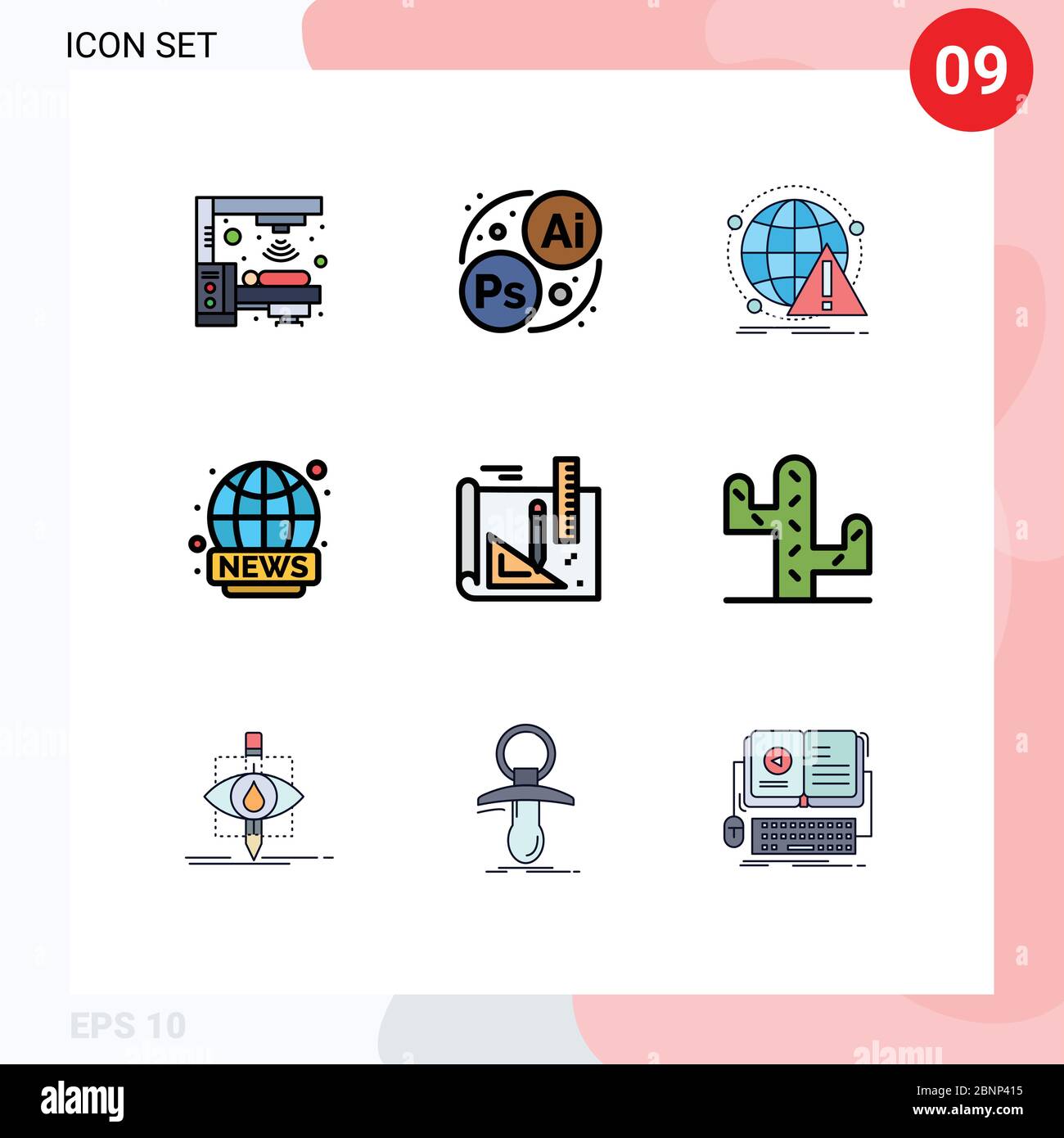 9 Creative Icons Modern Signs and Symbols of drawing, news, antivirus, live,  world wide Editable Vector Design Elements Stock Vector Image & Art - Alamy