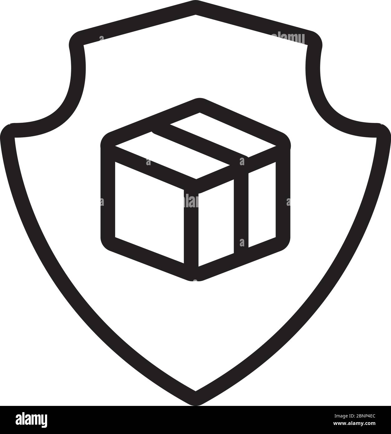 shield with box delivery service flat style Stock Vector Image & Art ...