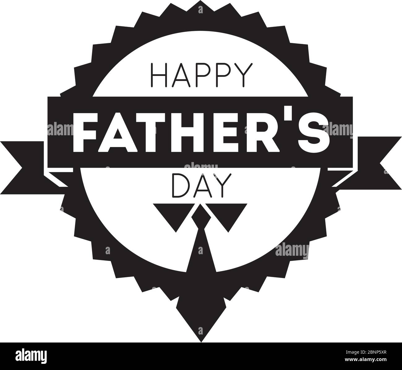 happy fathers day frame with ribbon line style Stock Vector Image & Art ...