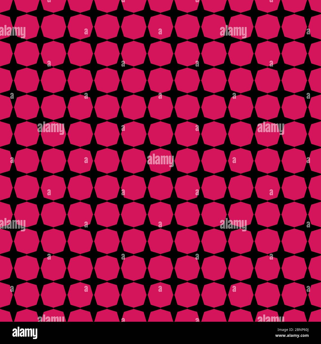 Modern star polygon shape seamless pattern vector. Dark pink and black. Stock Vector