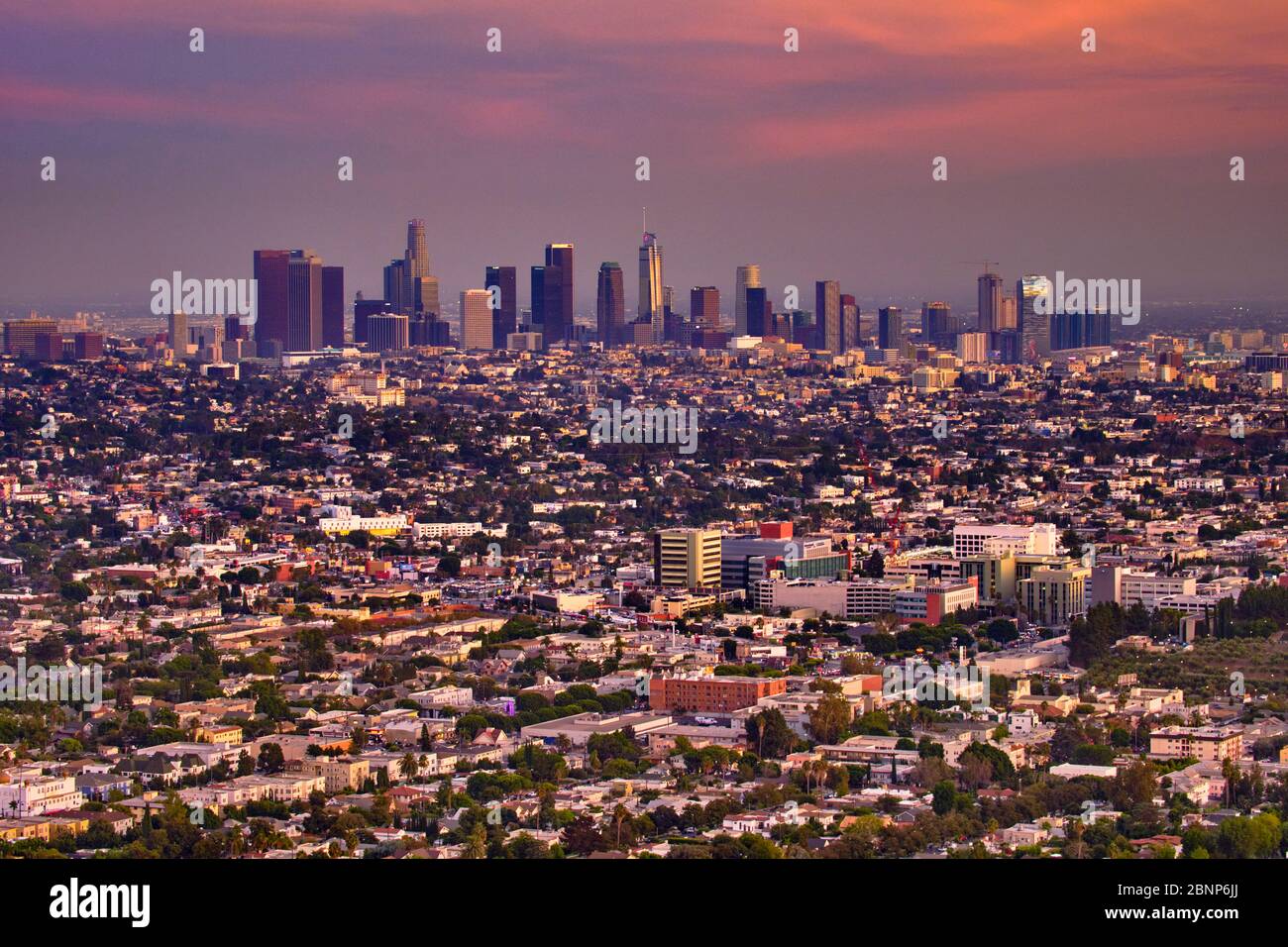 USA, United States of America, California, Los Angeles, Downtown, Hollywood, Beverly Hills, view from Griffith Observatory, Stock Photo