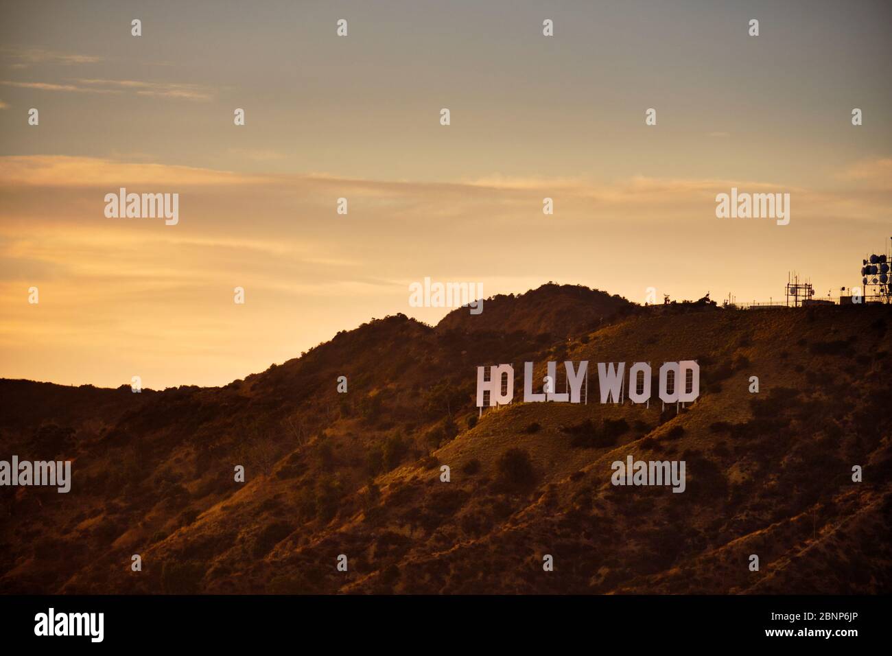 USA, United States of America, California, Los Angeles, Downtown, Hollywood, Beverly Hills, view from Griffith Observatory on Hollywood sign, Stock Photo