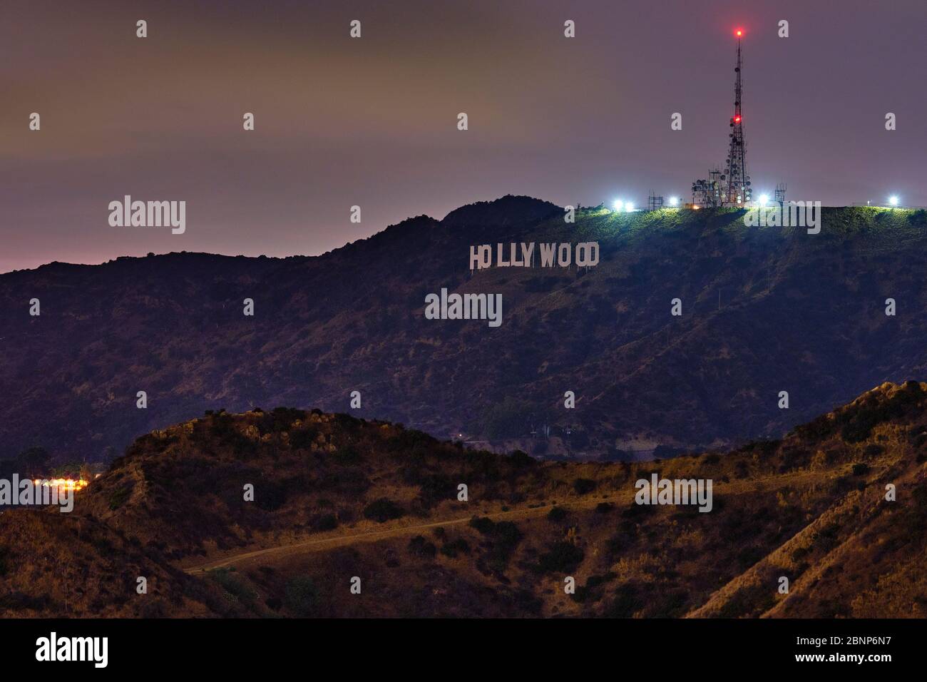 USA, United States of America, California, Los Angeles, Downtown, Hollywood, Beverly Hills, view from Griffith Observatory by night Stock Photo