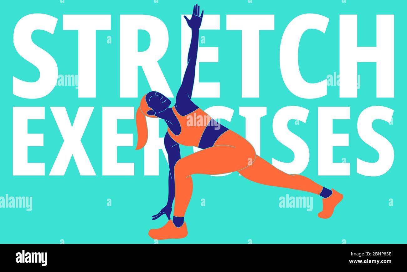 Illustration of stretchingstretching exercises to relieve lower