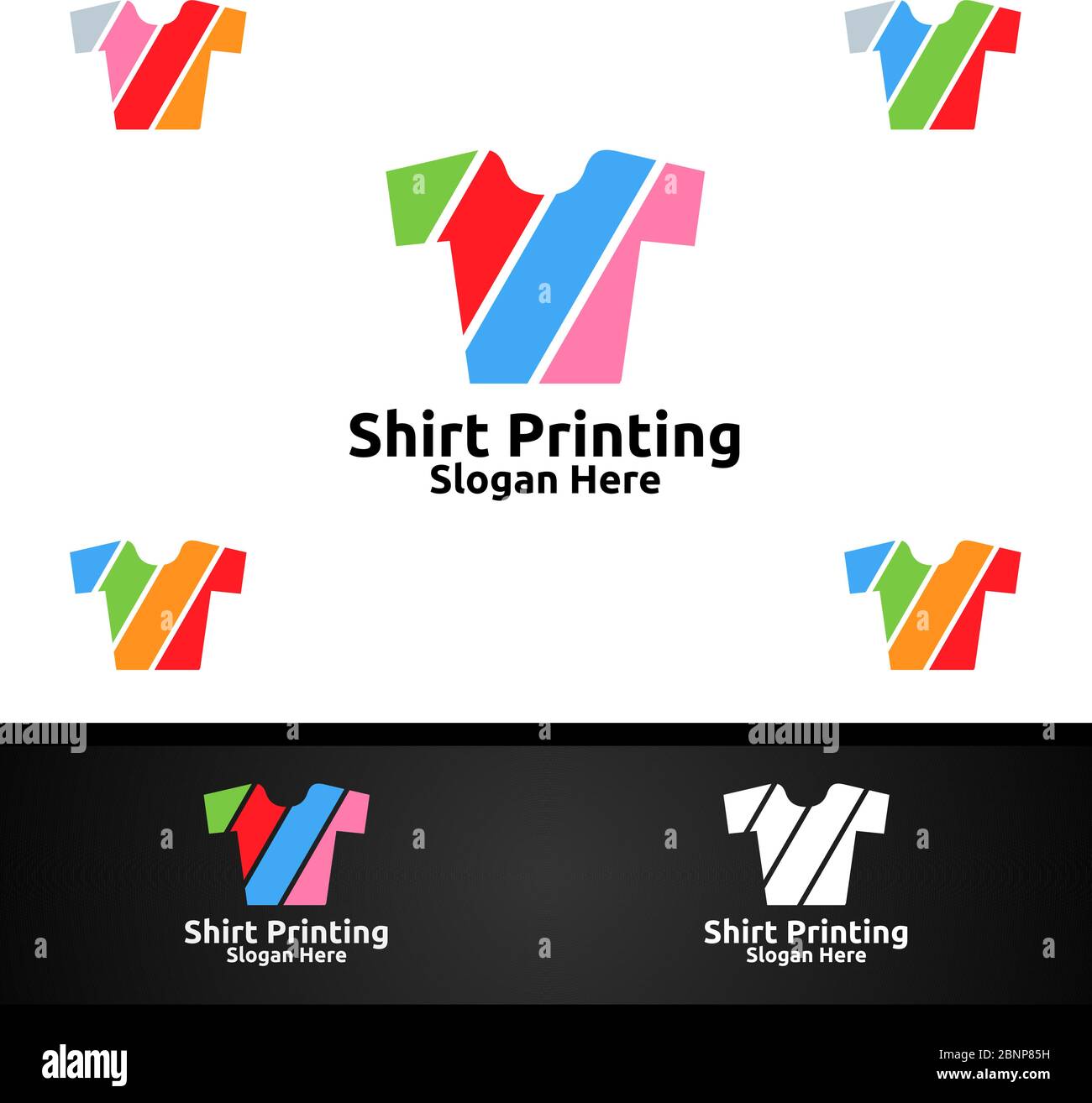 T shirt Printing Company Vector Logo Design for Laundry, T shirt shop ...