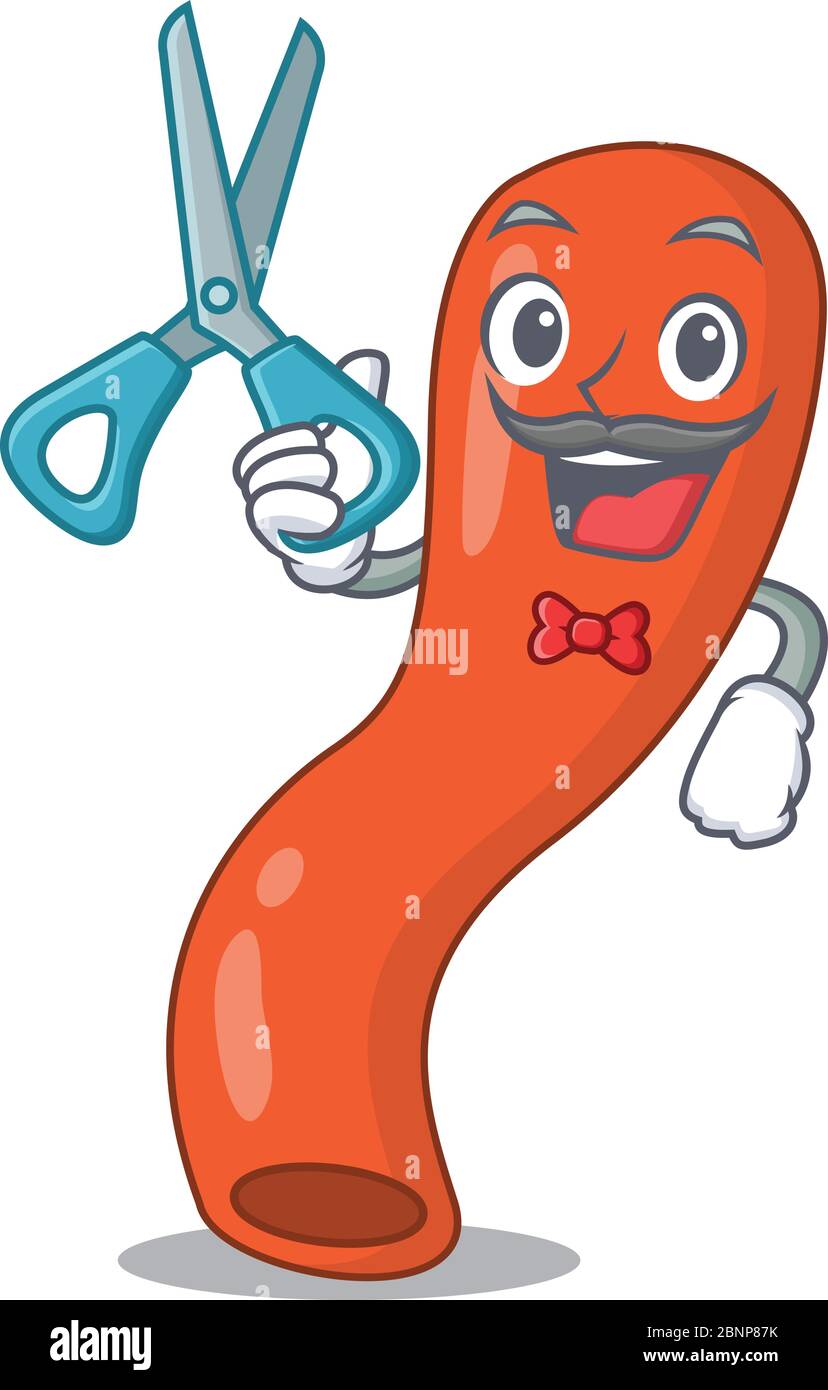 Appendix cartoon character design as talented barber Stock Vector Image