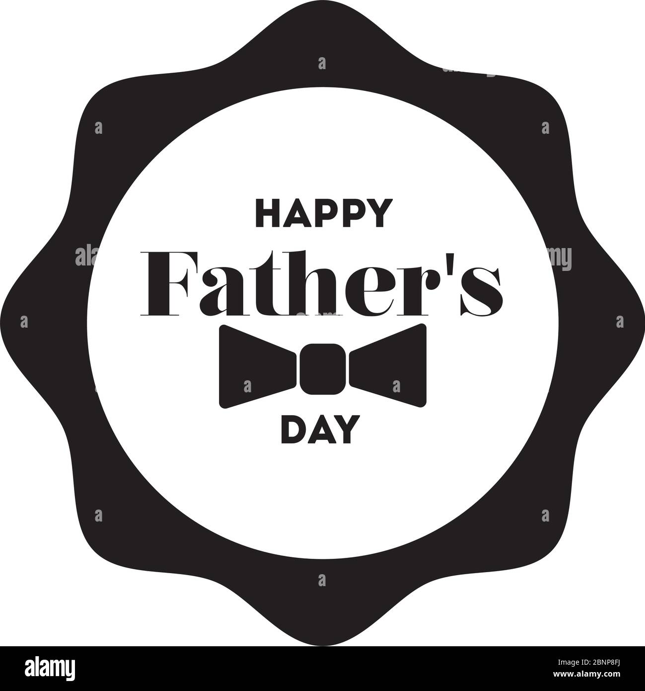 happy fathers day seal with bowtie line style icon Stock Vector Image ...