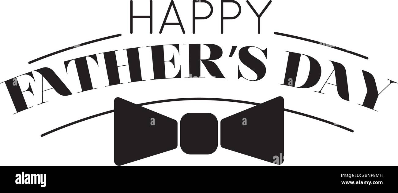 happy fathers day seal with bowtie line style icon Stock Vector Image ...