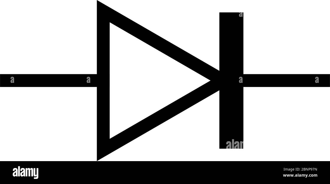 Diode symbol electronic circuit components vector. Perfect for icon
