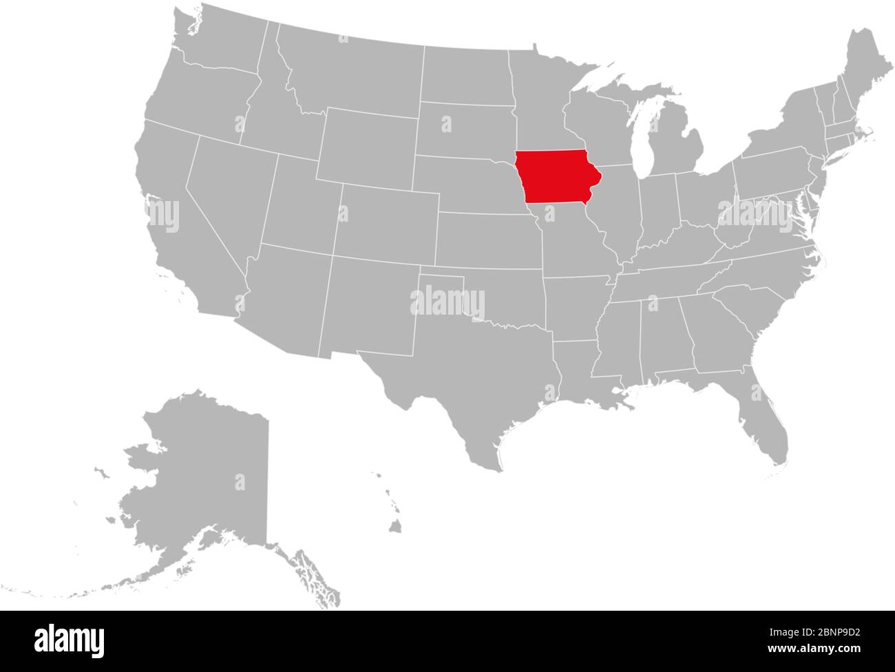 Iowa On Us Map Iowa State On Usa Map. Iowa Flag And Map. Us States Stock Vector Image &  Art - Alamy