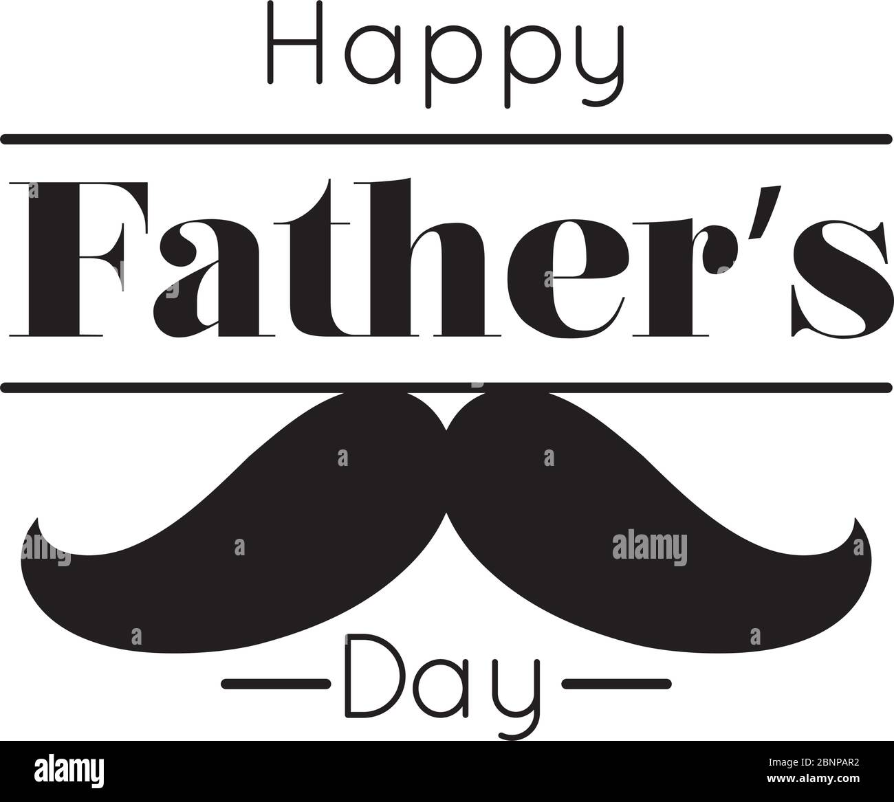 happy fathers day seal with mustache line style Stock Vector Image ...